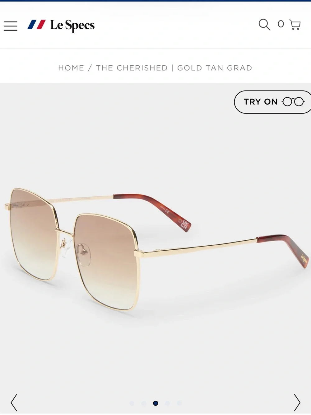 Le Specs The Cherished Gold Tan Gradient Sunglasses
